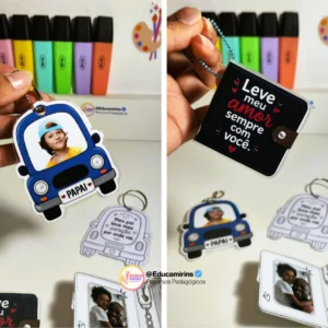 Chaveiros Mini Carteira + Carrinho - Lembrancinha Dia dos Pais